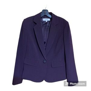 Jones Studios separates women’s lined purple blazer faux pockets one but…